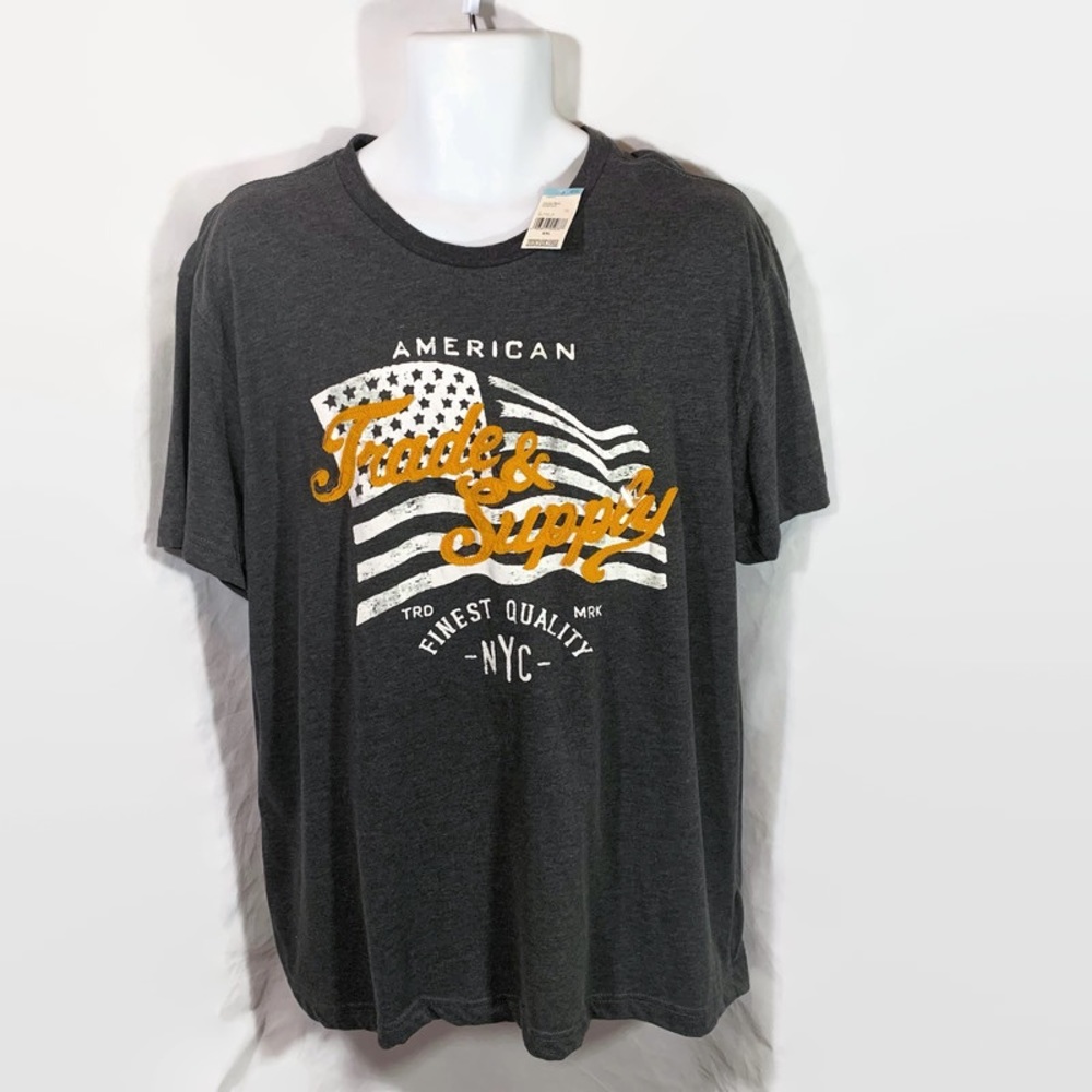 Roebuck & Co Young Mens T-Shirt Size XXL Coalmine Gray Graphic Tee New